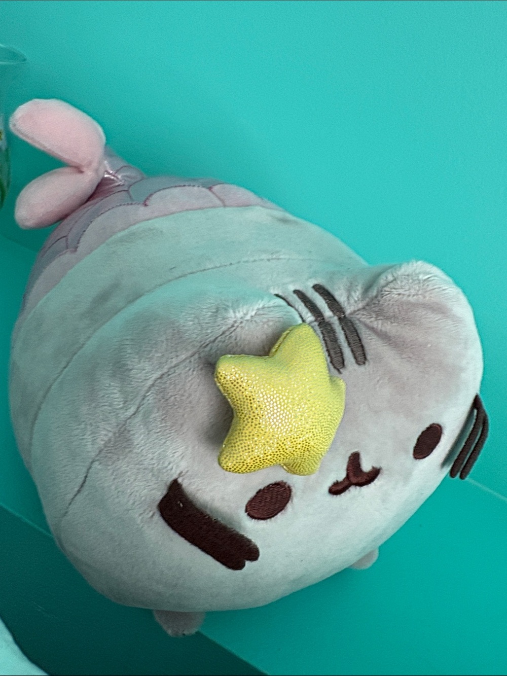 Pusheen Pink Mermaid Plush with Yellow Star Accent